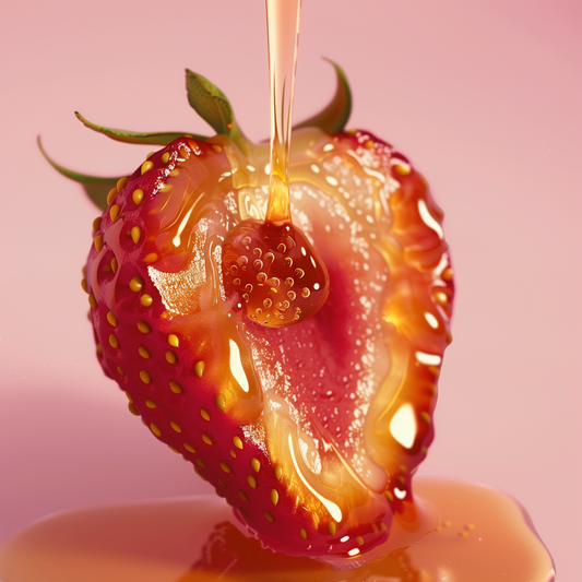 Huile de Massage Comestible Bio, Érotique, Sensuel - Goût Fraise