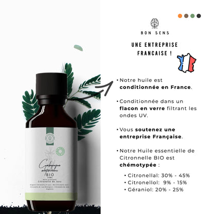 Huile Essentielle de Citronnelle Bio