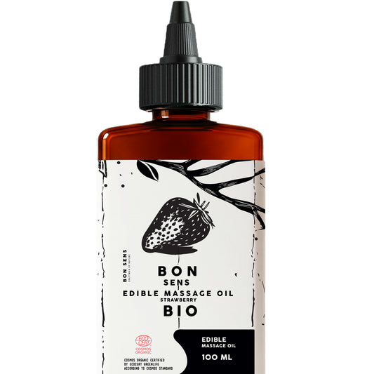 Huile de Massage Comestible Bio - Goût Fraise